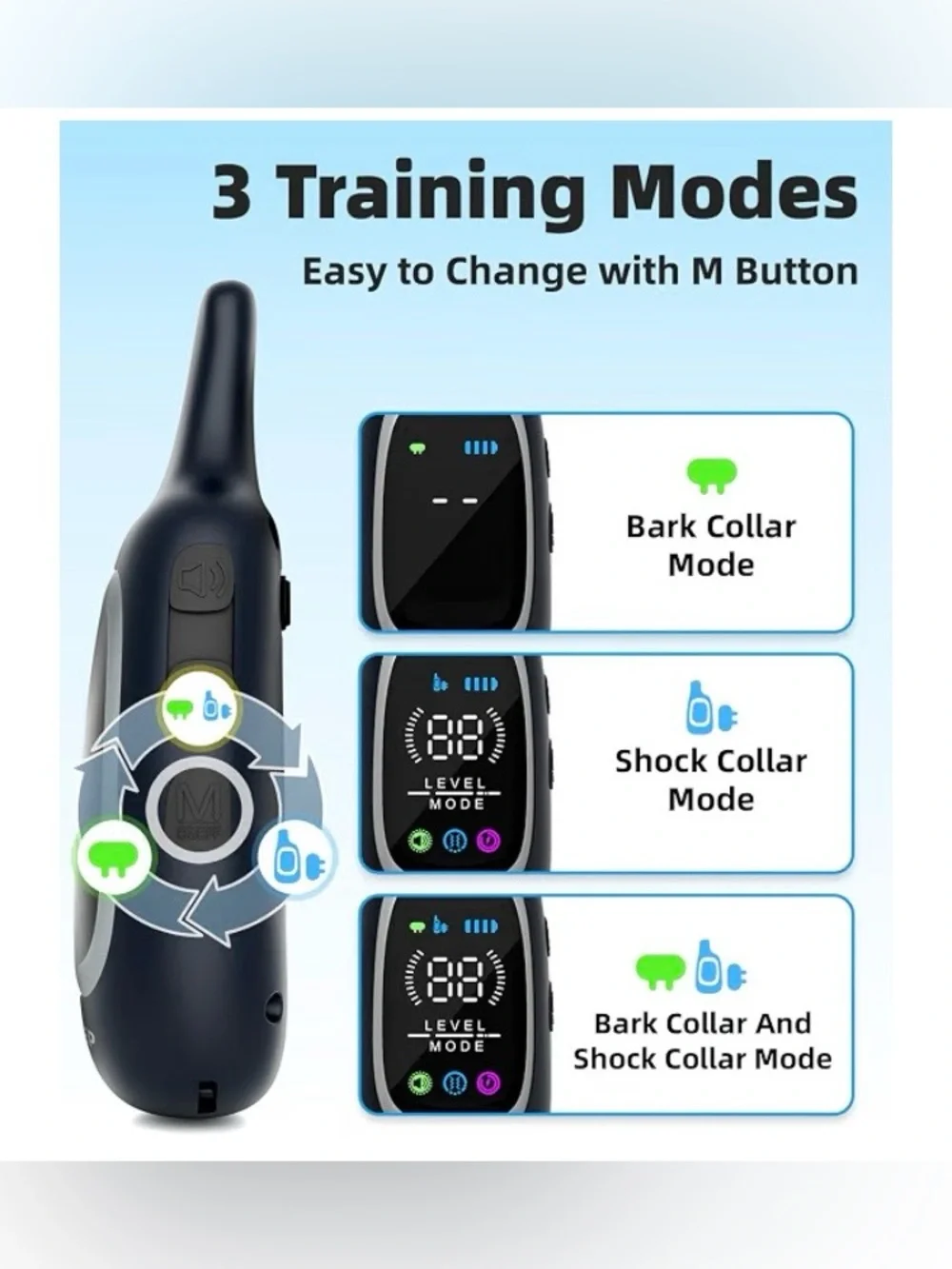 2-in-1 Dog Shock Collar &Bark Collar for Dogs ,3300FT Dog Training, SEALED BOX